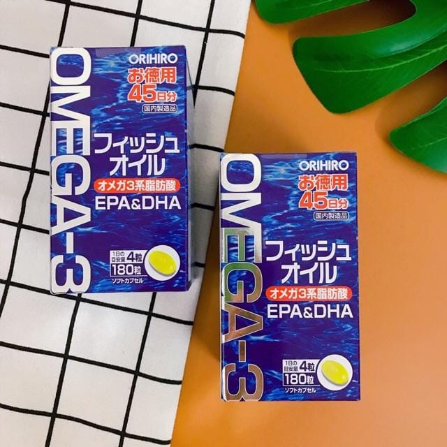 Viên uống Omega 3 Orihiro bổ sung DHA&EPA hộp 180 viên