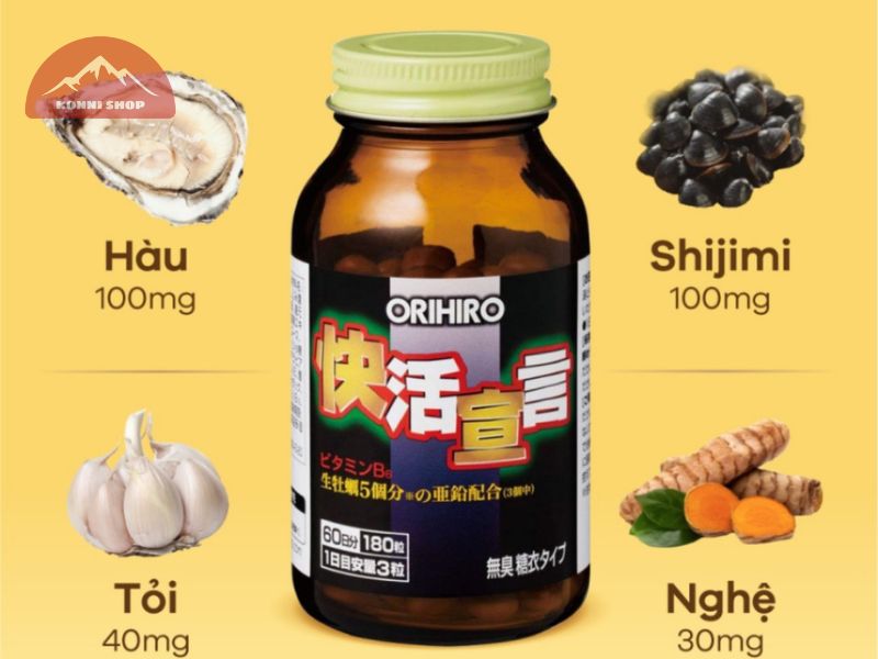 Viên uống Orihiro chiết xuất hàu nghệ, bổ thận, tăng cường sinh lí 180 viên
