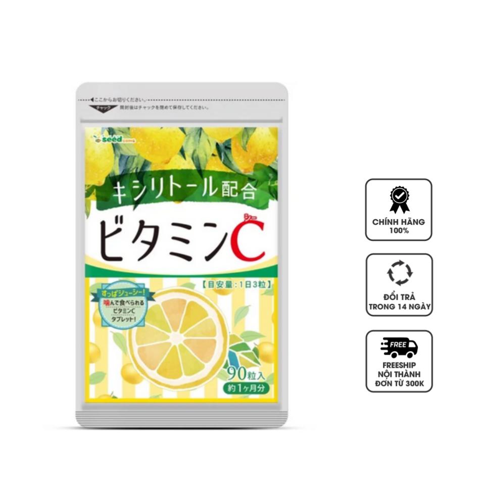 Thực phẩm bổ sung Seedcoms Viên Uống vitamin C với Xylitol