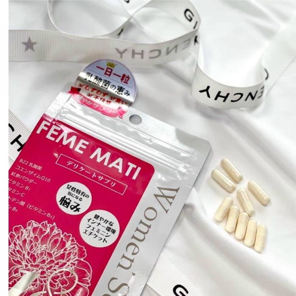 Viên uống Feme Mati Women' Secret hỗ trợ se khít vùng kín, khử mùi gói 30 viên (Mẫu mới)