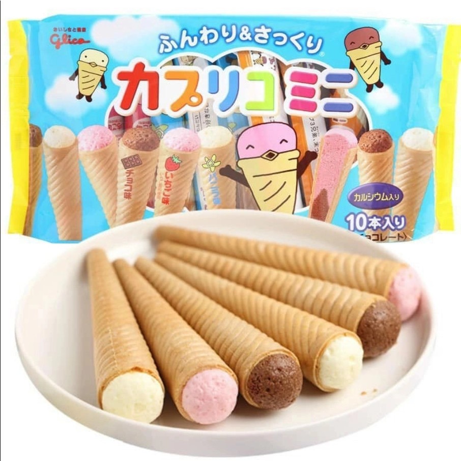 Bánh que kem ốc quế Glico 87g