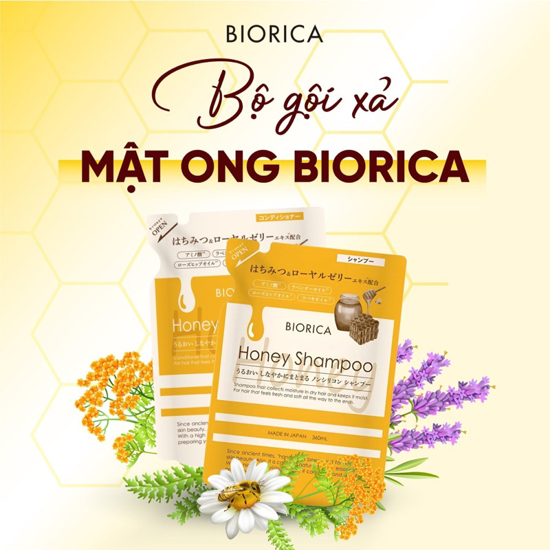 BIORICA BOTANICAL DẦU XẢ HONEY MẬT MONG TÚI VÀNG 360ML
