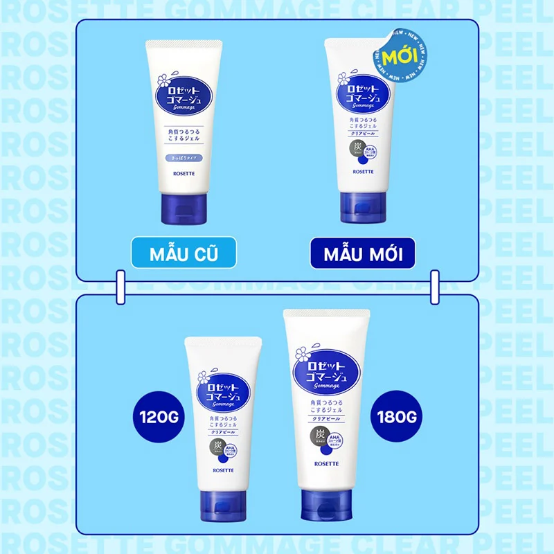 Gel tẩy da chết Rosette 120g - Xanh da dầu (mẫu mới)