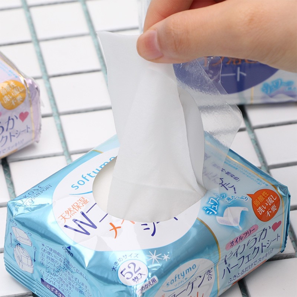 KHĂN ƯỚT TẨY TRANG DƯỠNG ẨM DA BỔ SUNG COLLAGEN SOFTYMO GÓI REFILL 52 MIẾNG