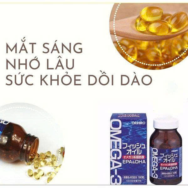 Viên uống Omega 3 Orihiro bổ sung DHA&EPA hộp 180 viên