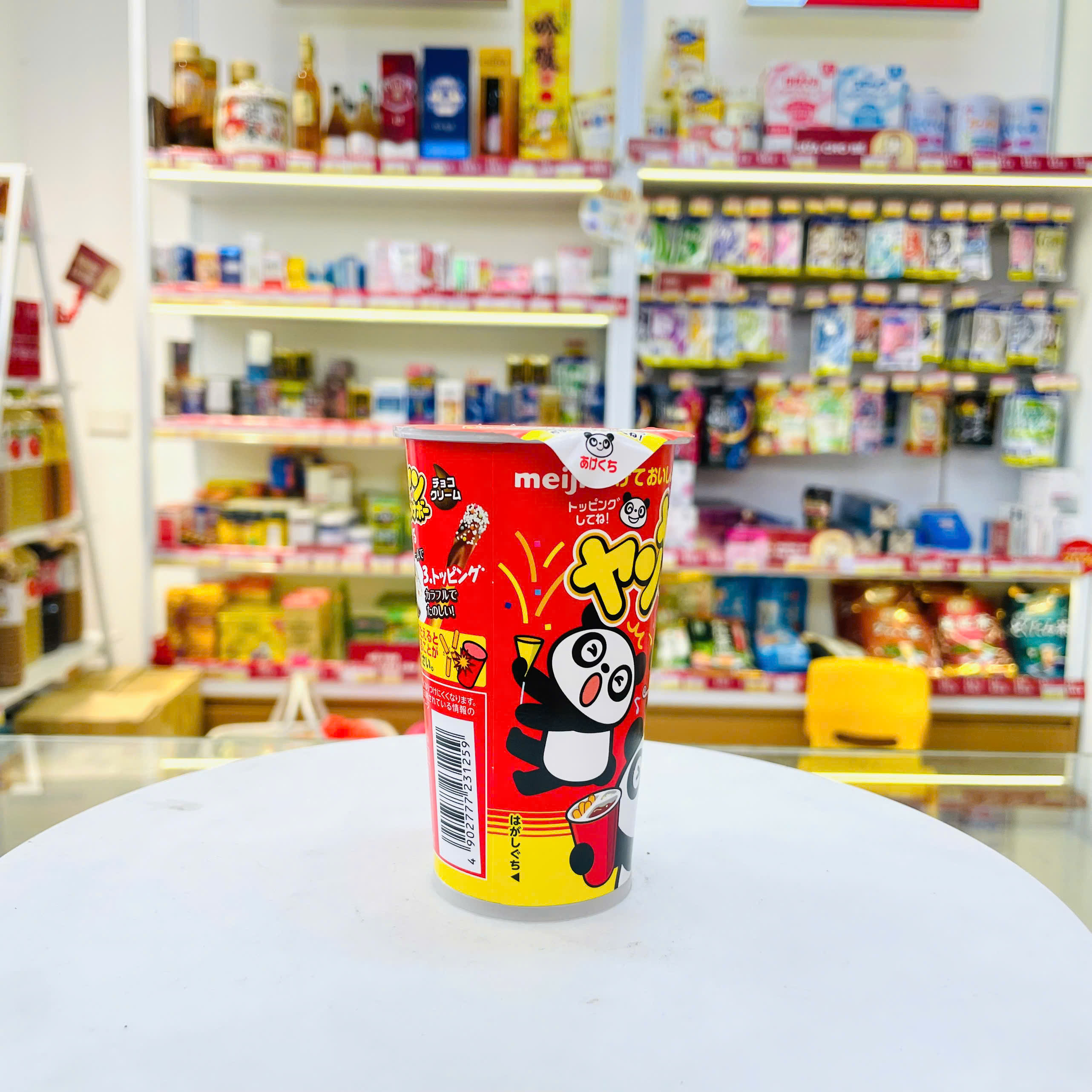 Bánh que chấm socola phủ cốm Panda Meiji