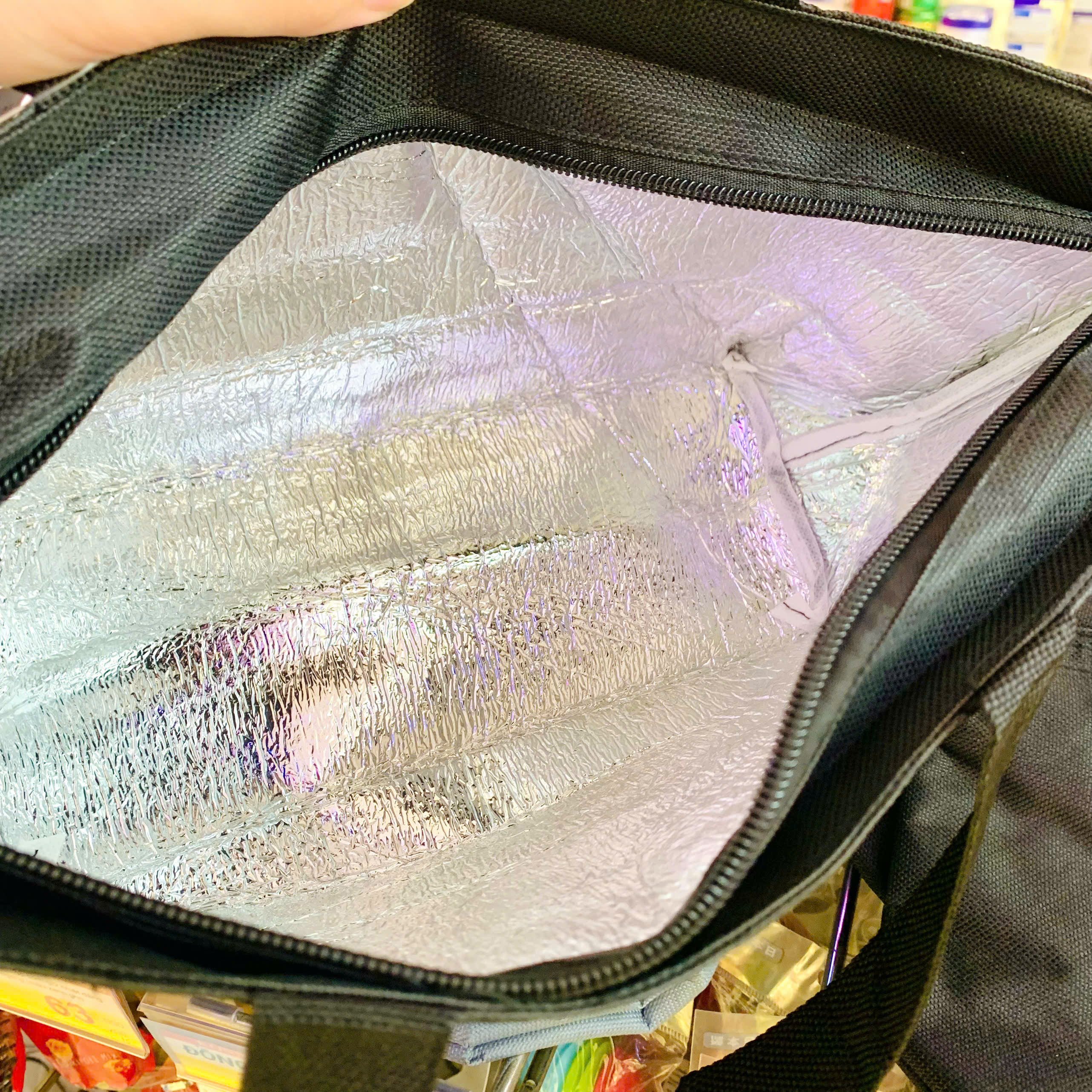 Túi đựng hộp cơm giữ nhiệt dáng ngang (màu đen)