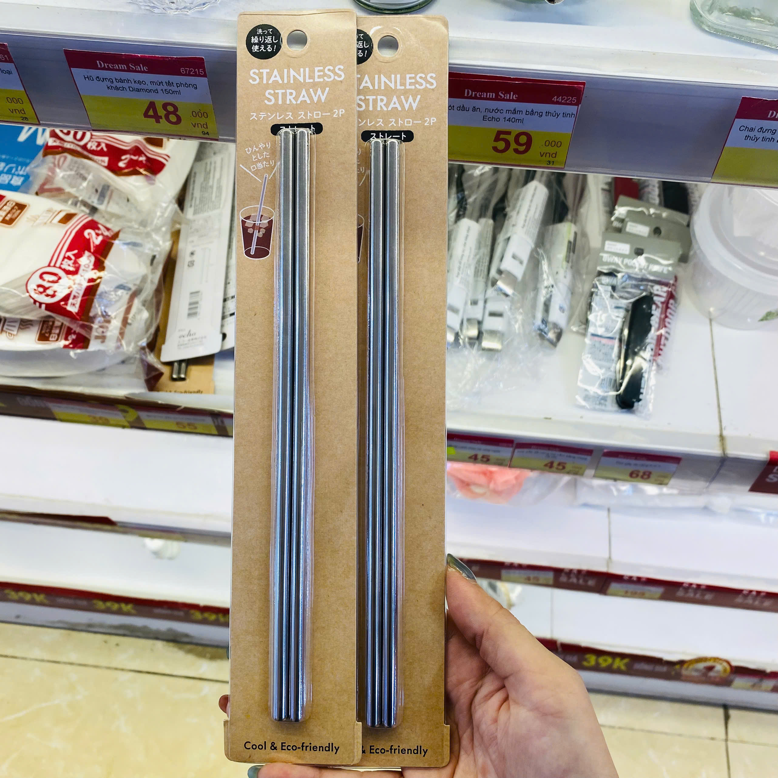Set 2 ống hút inox Echo 22cm
