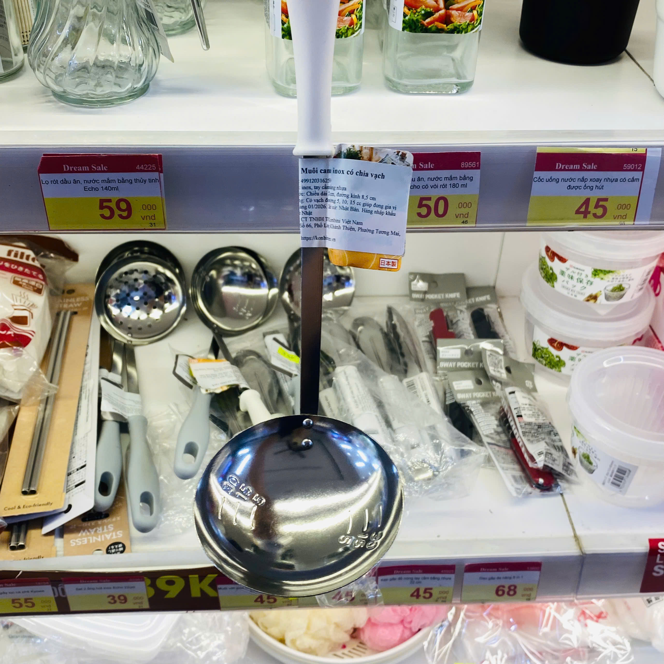 Muôi canh inox có chia vạch