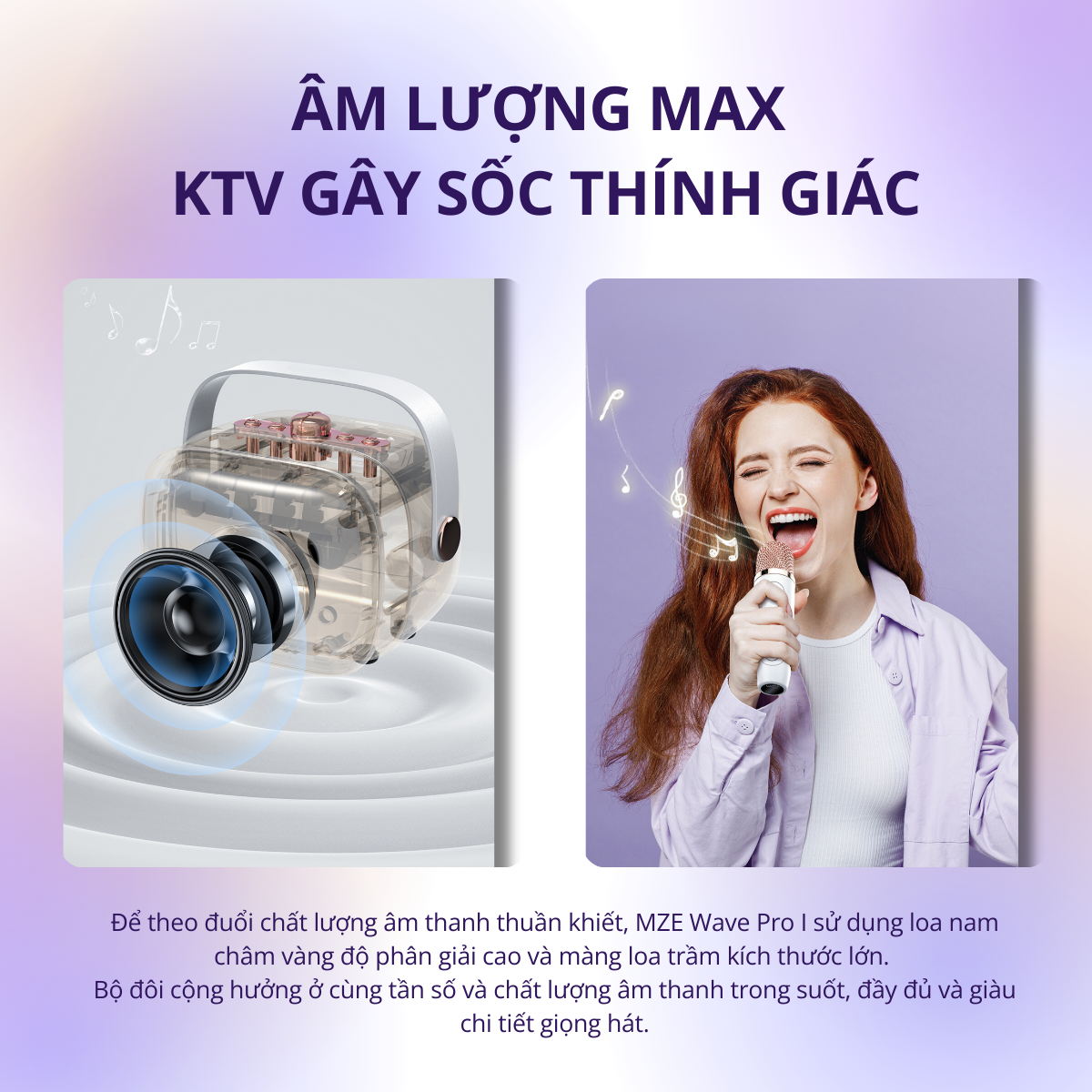 Loa bluetooth mini karaoke MZE Wave Pro I BS01