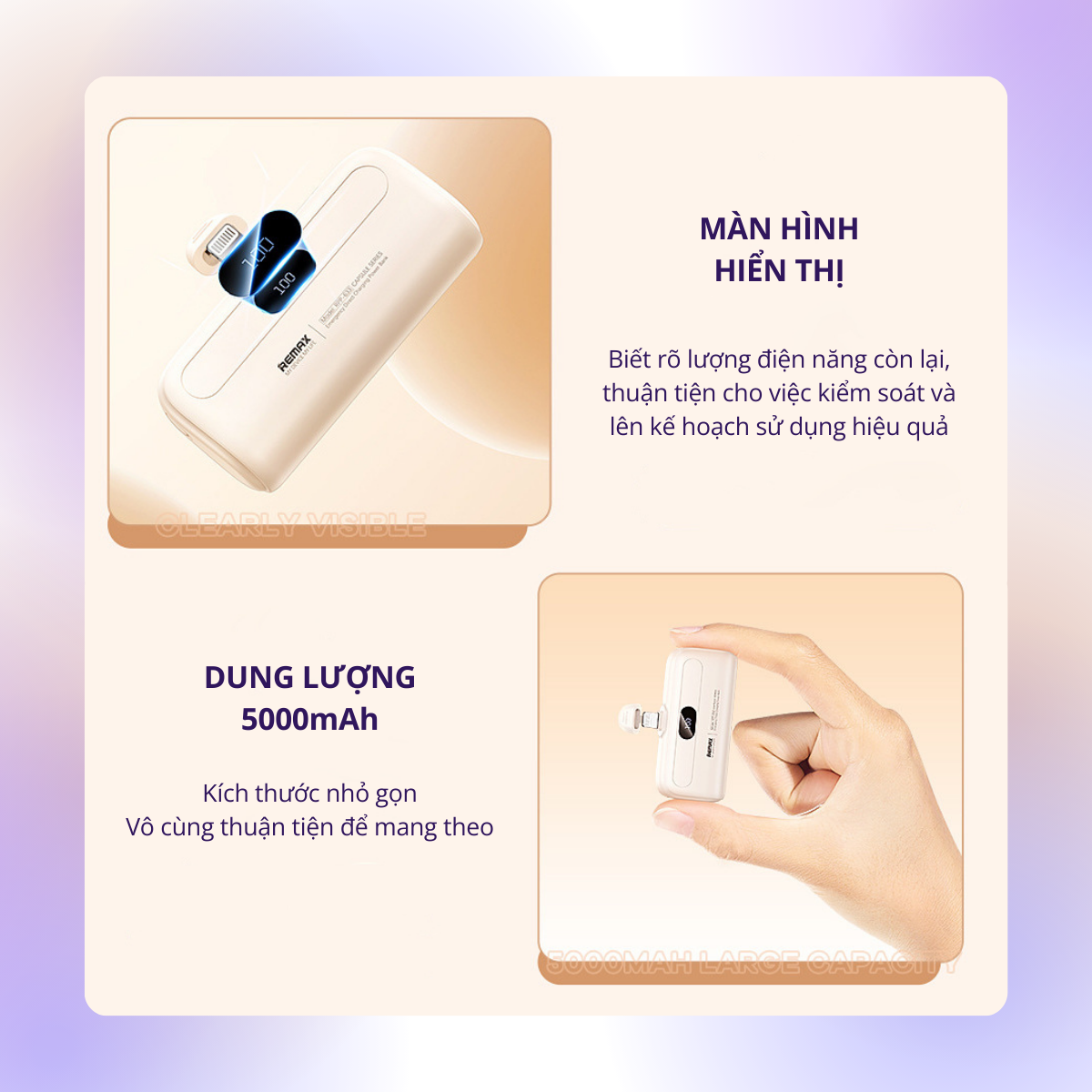 Sạc dự phòng mini không dây MZE Power Plus Go I - BC02, dung lượng 5000mAh