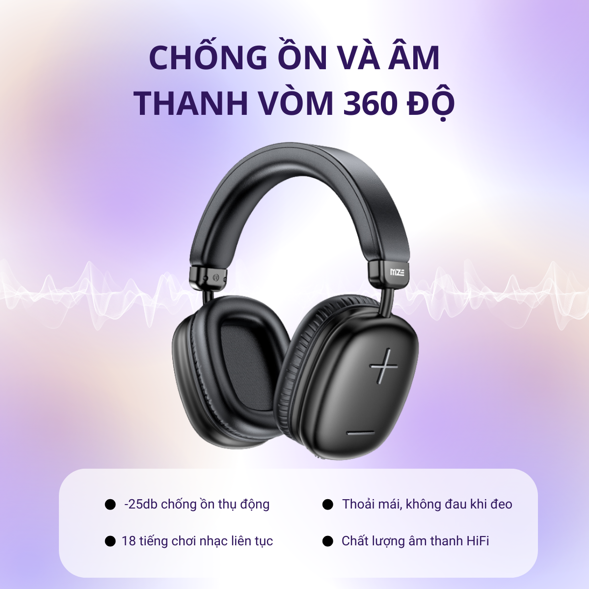 Tai nghe chụp bluetooth MZE Beats Go I - BH01