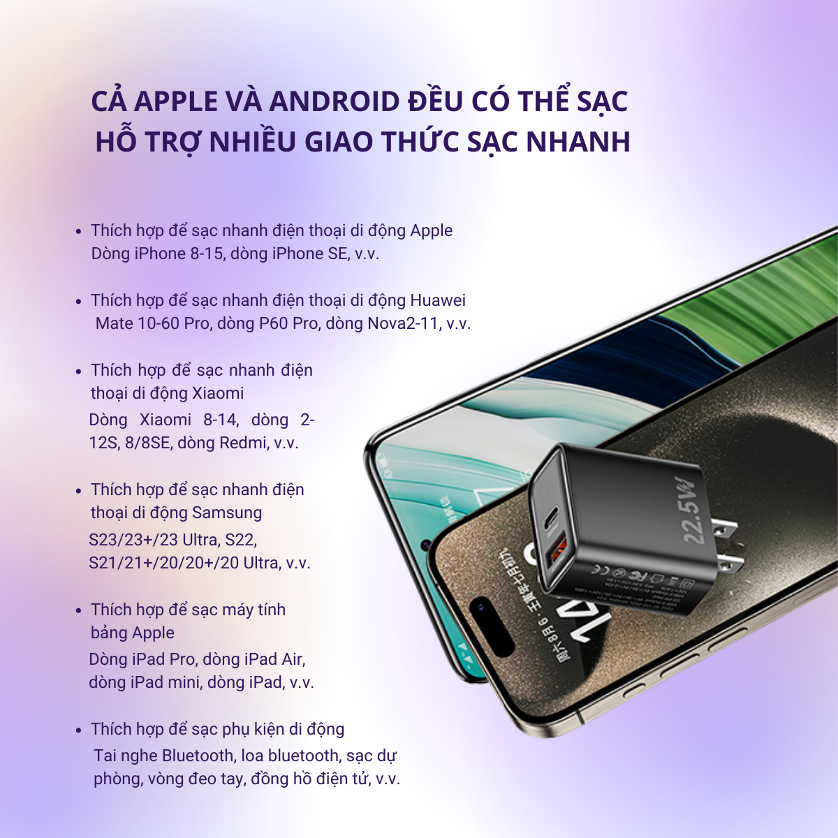 Bộ cáp sạc điện thoại 2 cổng  MZE Charge Max I - TypeC To Lighting - PC01