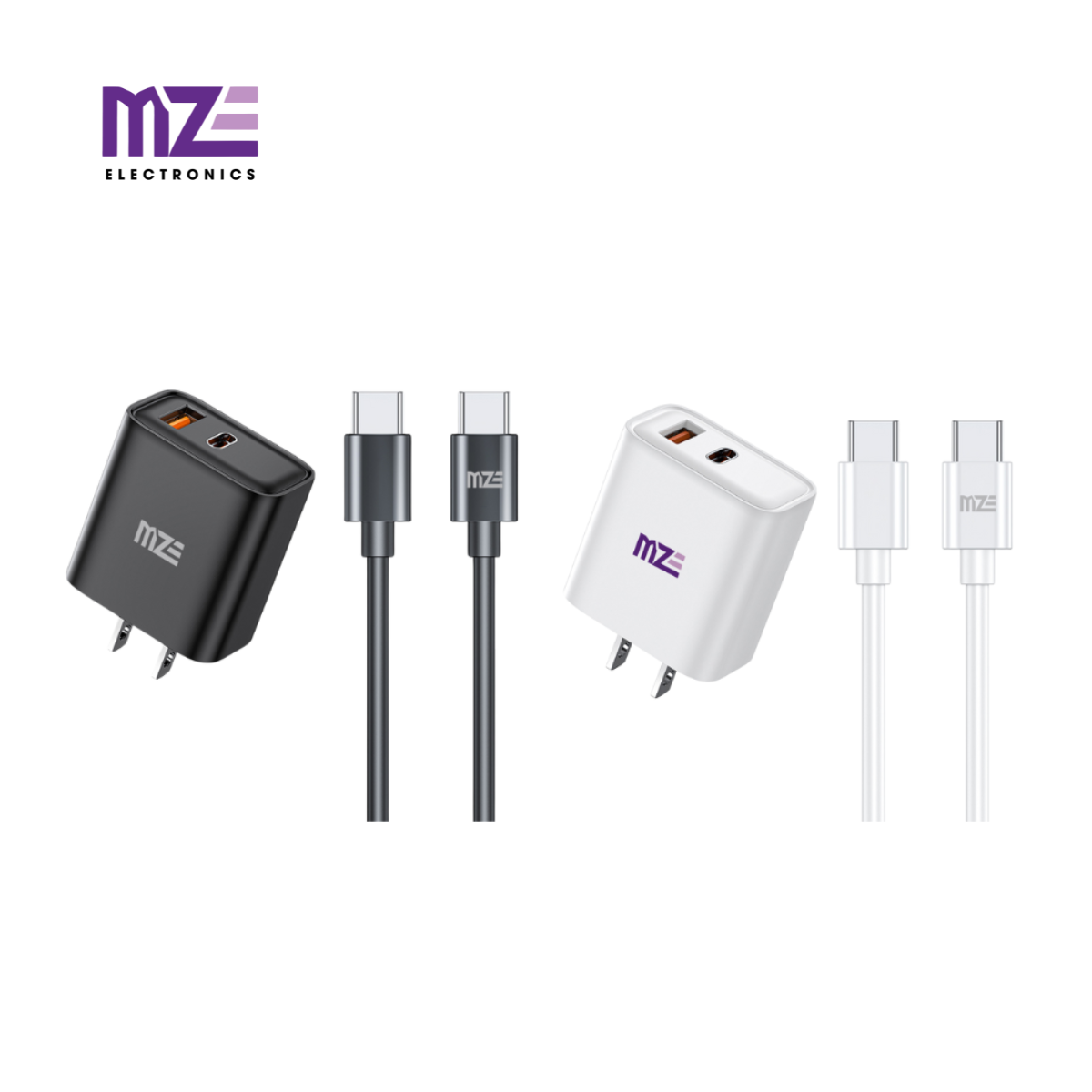 Bộ cáp sạc điện thoại 2 cổng MZE Charge Max I - TypeC To TypeC - PC02