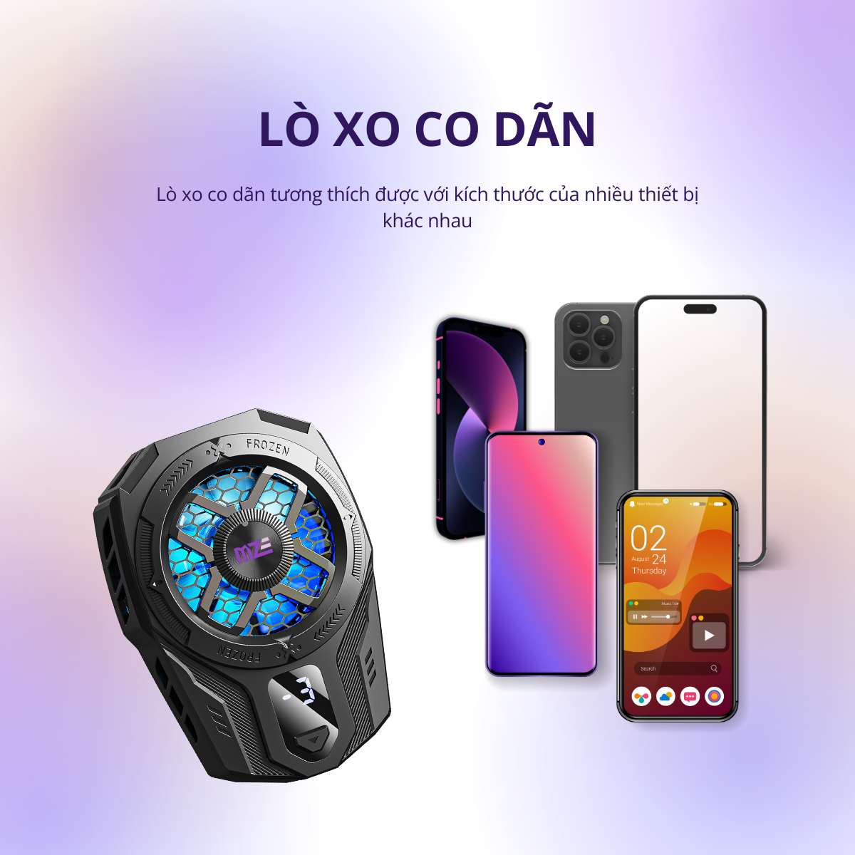 Sò lạnh, quạt tản nhiệt MZE Cool Boost I CF01 hỗ trợ làm mát điện thoại