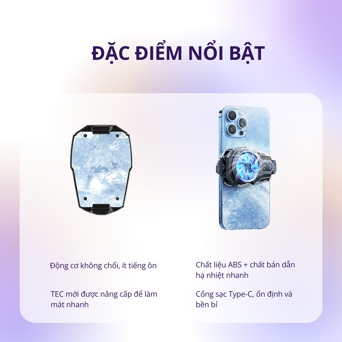 Sò lạnh, quạt tản nhiệt MZE Cool Boost I CF01 hỗ trợ làm mát điện thoại
