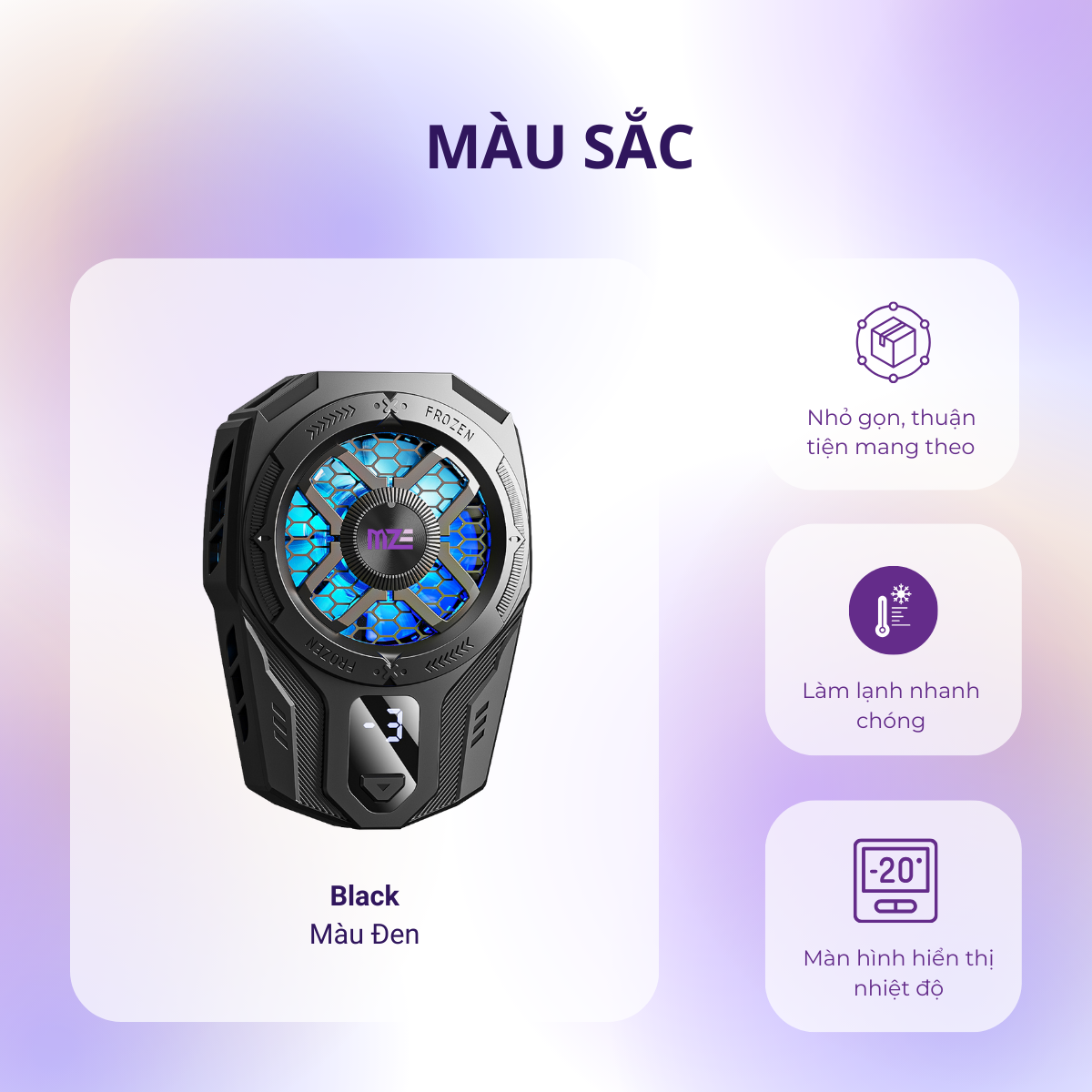 Sò lạnh, quạt tản nhiệt MZE Cool Boost I CF01 hỗ trợ làm mát điện thoại