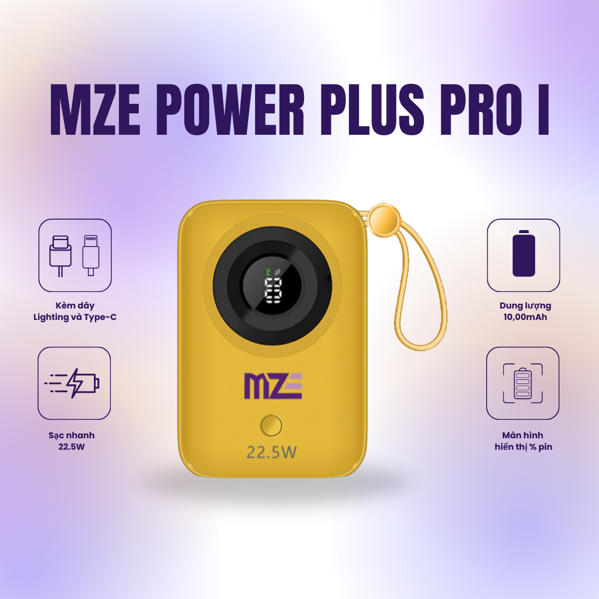 Sạc dự phòng nhỏ gọn, mini  MZE Power Plus Pro I - BC01