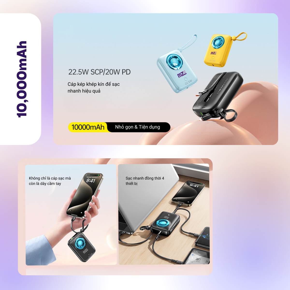 Sạc dự phòng nhỏ gọn, mini  MZE Power Plus Pro I - BC01