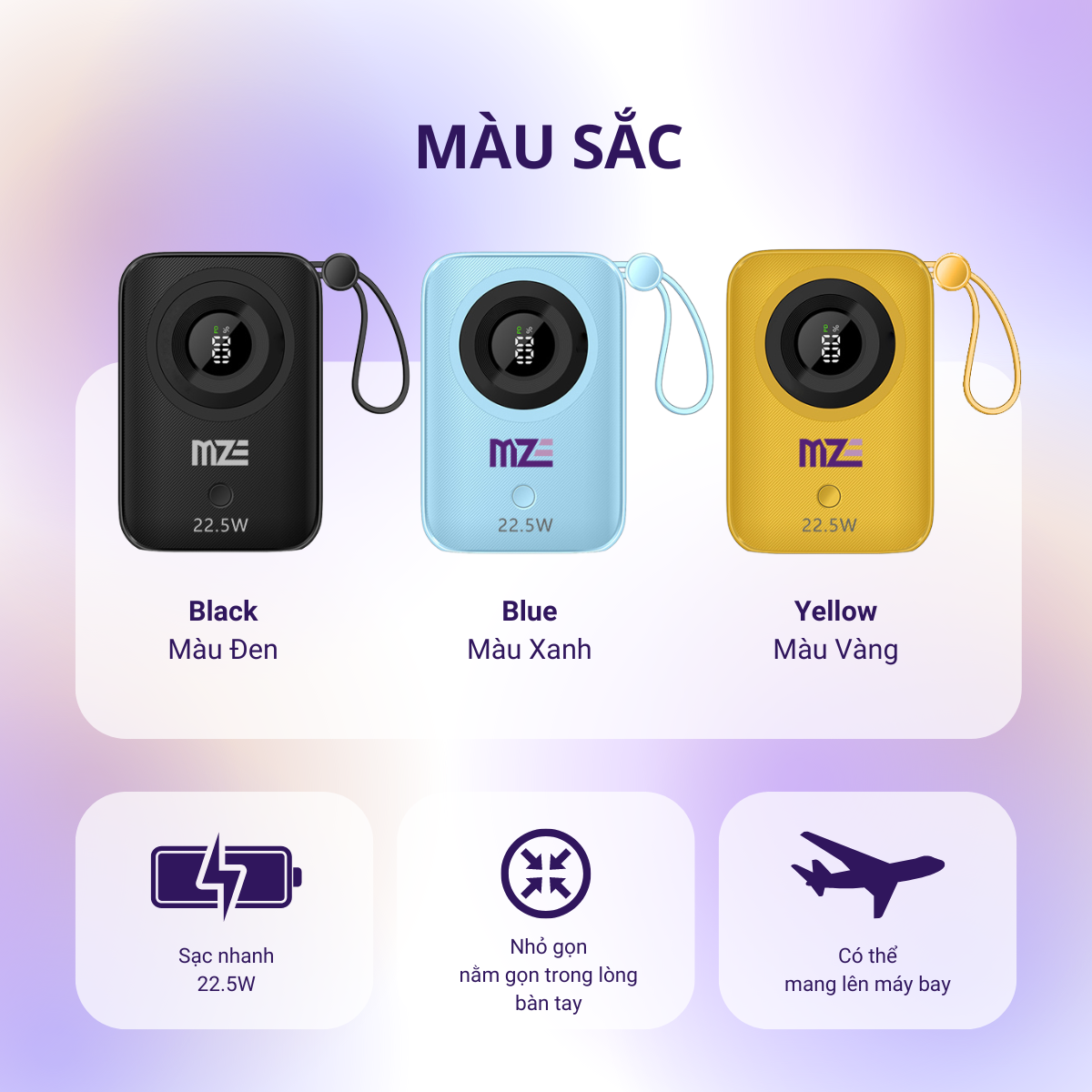 Sạc dự phòng nhỏ gọn, mini  MZE Power Plus Pro I - BC01