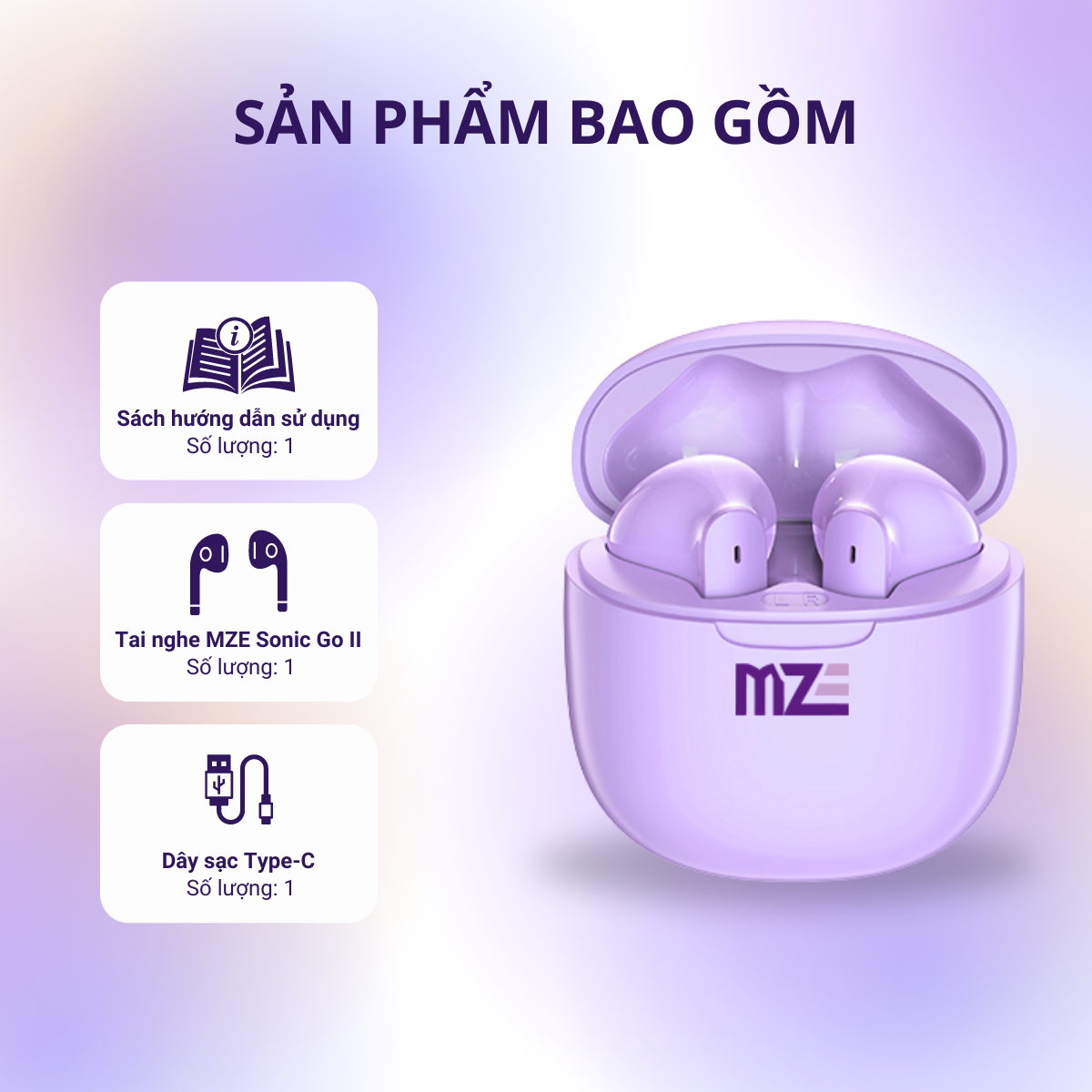 Tai nghe bluetooth không dây MZE Sonic Go II - BE02