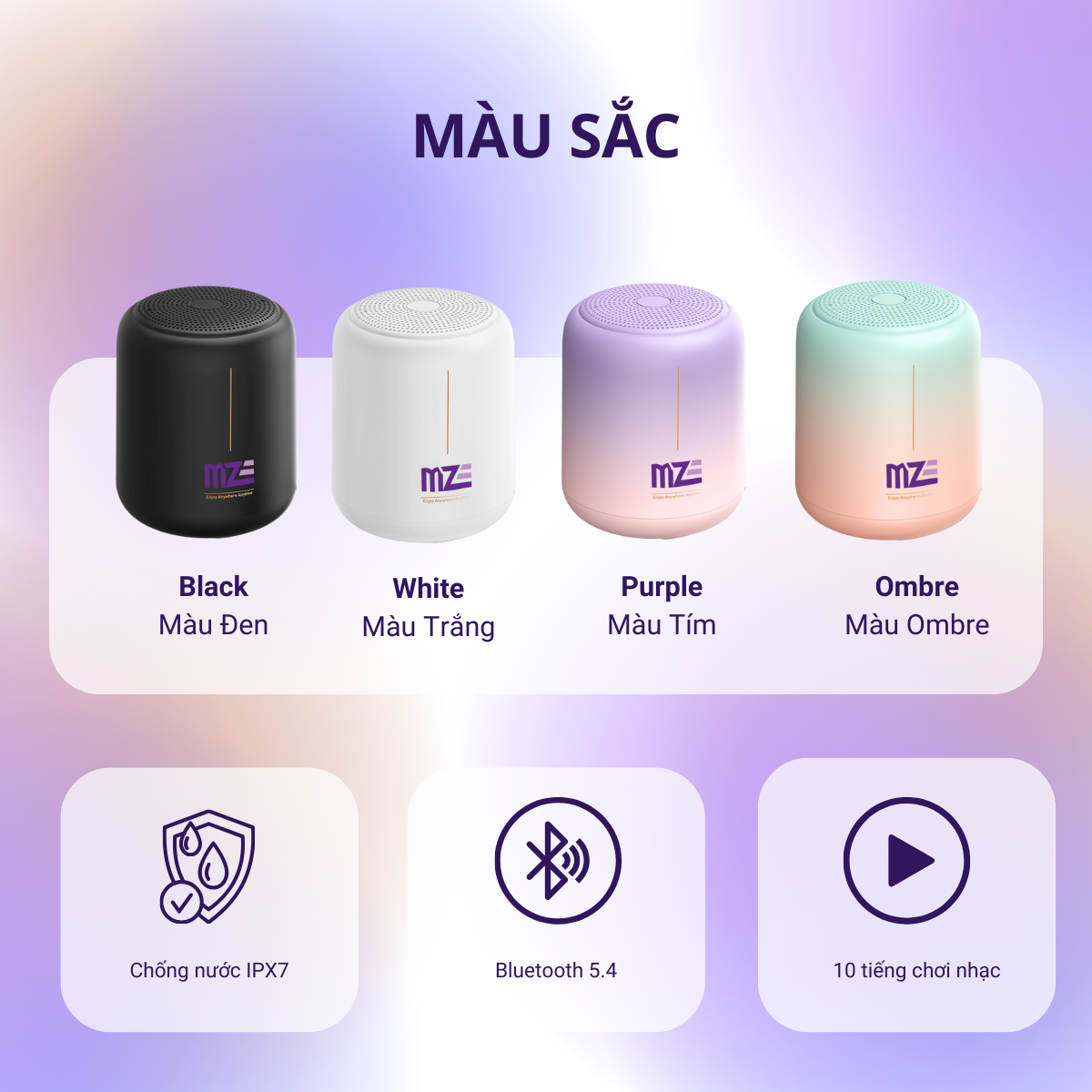 Loa bluetooth không dây,  mini MZE Wave Go I - BS02