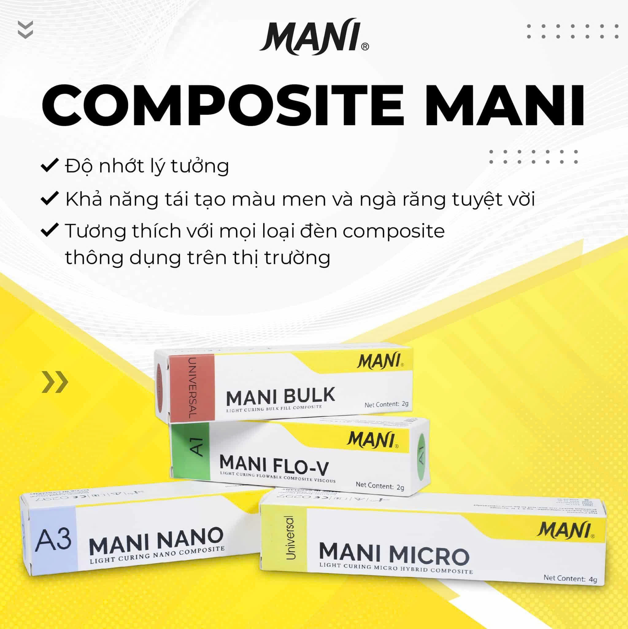 Composite Mani – Nanopad, Micro và Flo-V: Nên chọn loại nào cho phòng khám nha khoa?