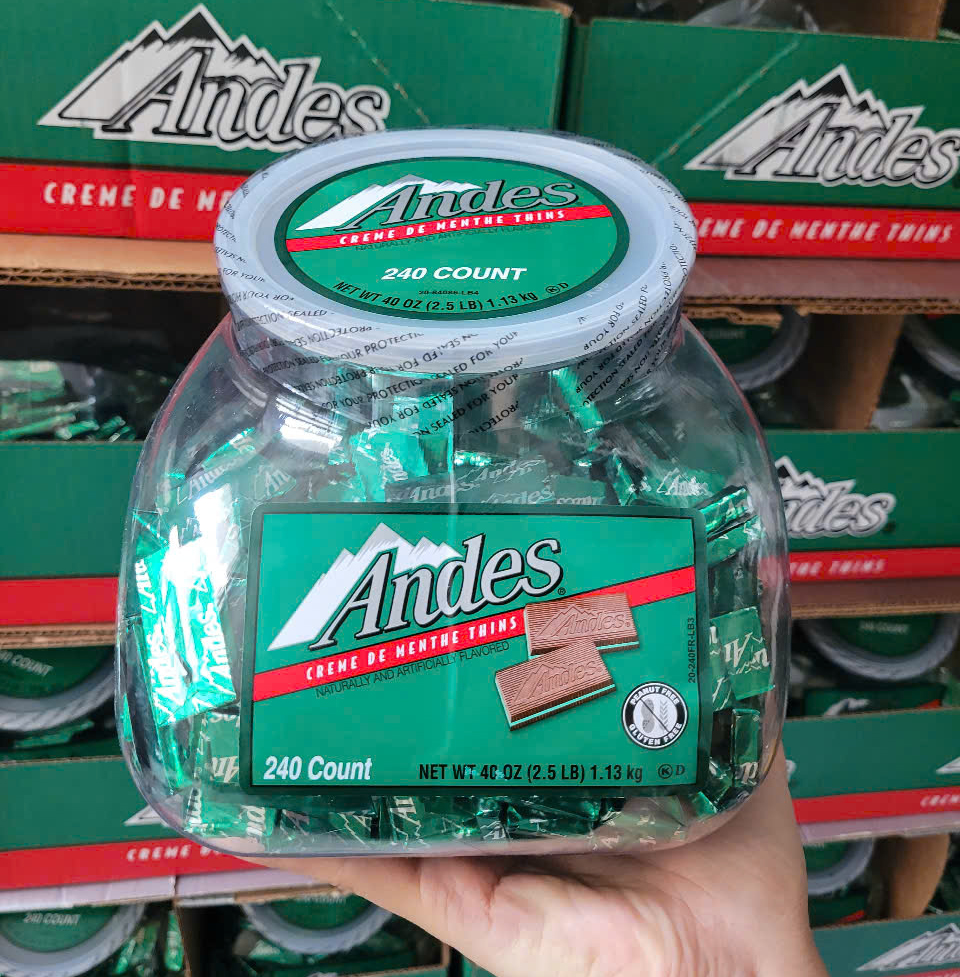 KẸO SÔ CÔ LA  BẠC HÀ - ANDES MINTS 240 THANH (1,13 kg)-CHUẨN USA