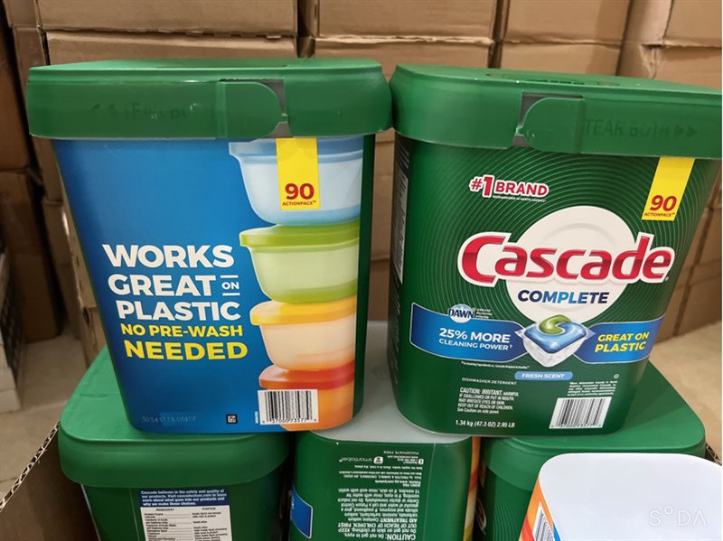 Viên Rửa Chén Máy Cascade Complete Dishwasher Detergent Actionpacs - 1.34 kg/Hộp 90 viên