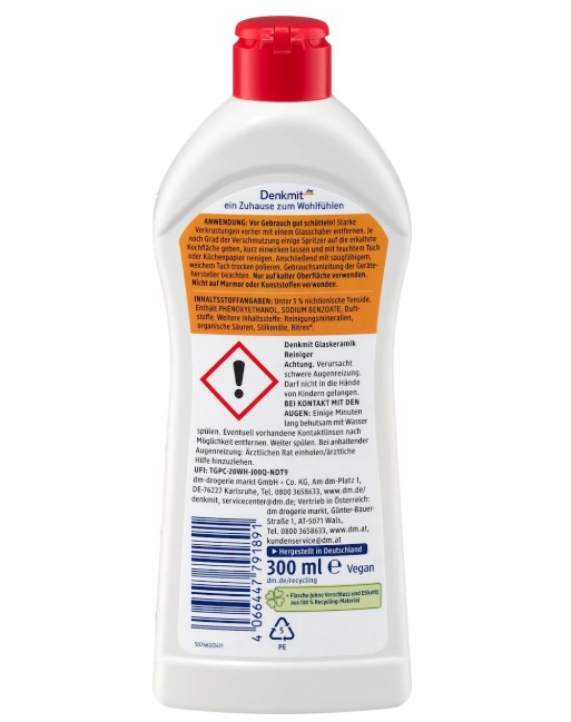 Dung Dịch Vệ Sinh Mặt Bếp Từ- Hồng Ngoại DENKMIT 3IN1- Nhập Đức