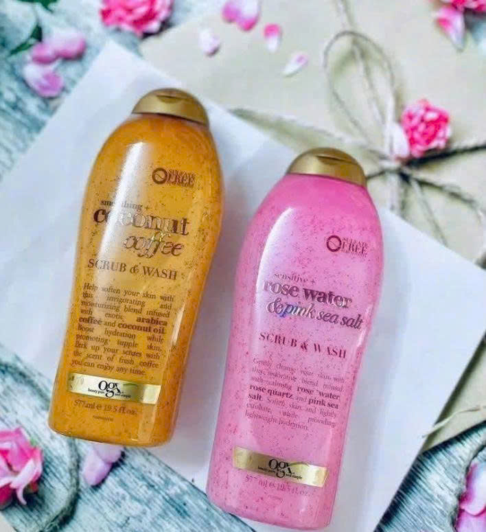 💦Sữa tắm OGX  tẩy tế bào chết và dưỡng da 577ml