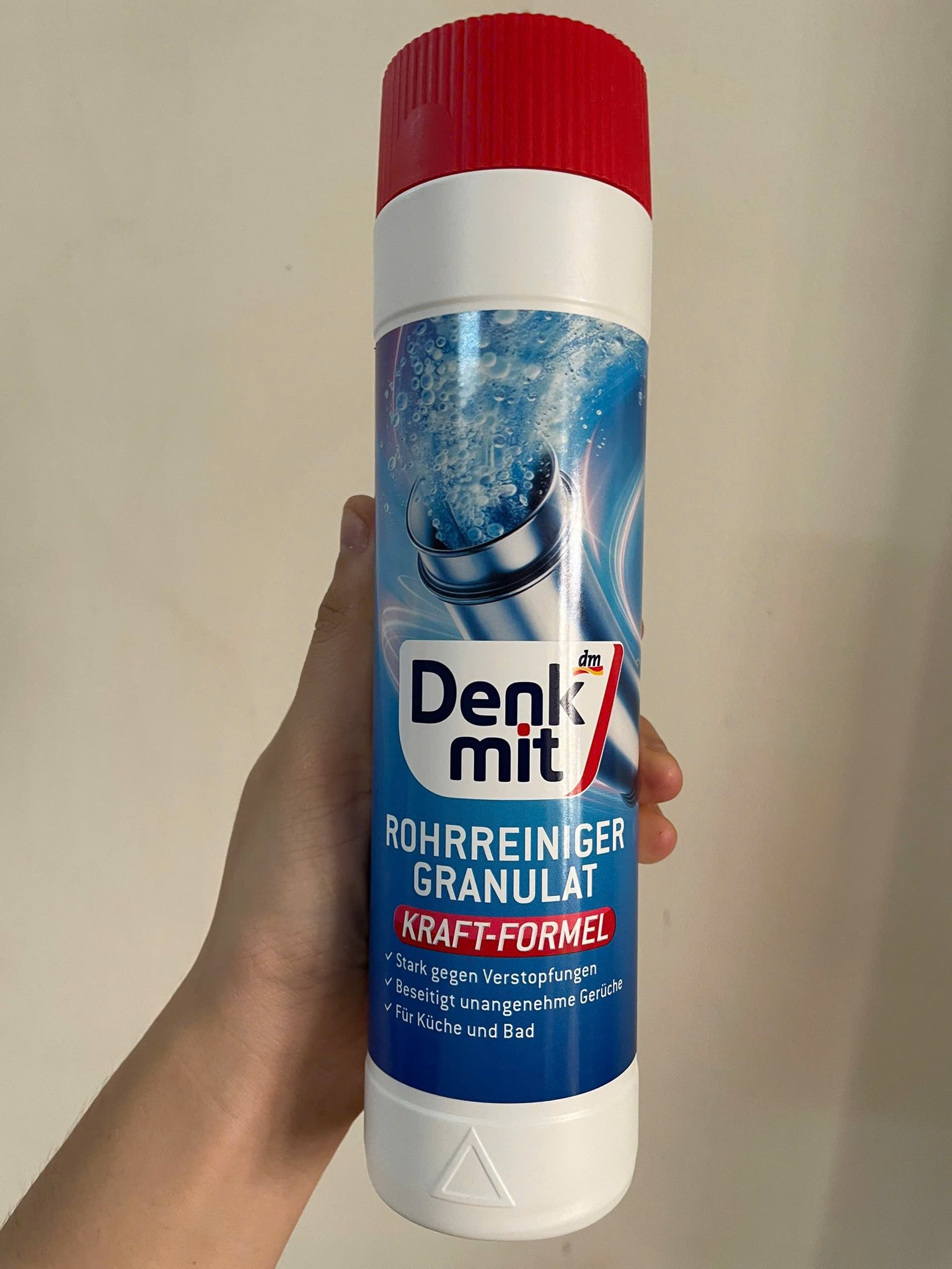 Bột thông cống Denkmit Đức-chai 600g (mẫu mới)