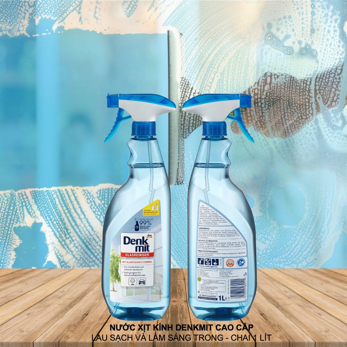 Xịt lau kính DENKMIT – Sạch bong kin kít chỉ trong vài giây-nhập chính hãng từ Đức