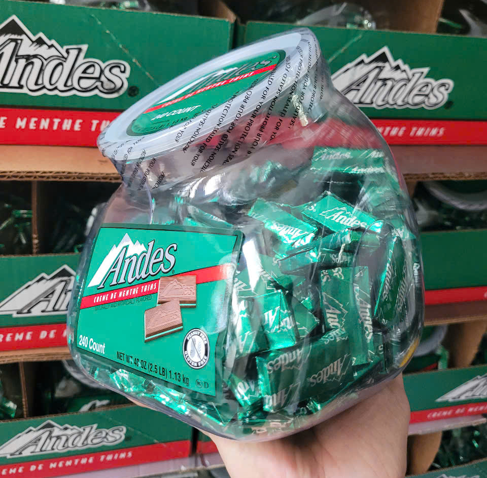 KẸO SÔ CÔ LA  BẠC HÀ - ANDES MINTS 240 THANH (1,13 kg)-CHUẨN USA