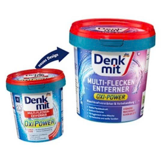 Bột tẩy vết bẩn quần áo màu Denkmit Oxi Power 750g/hộp-nhập Đức