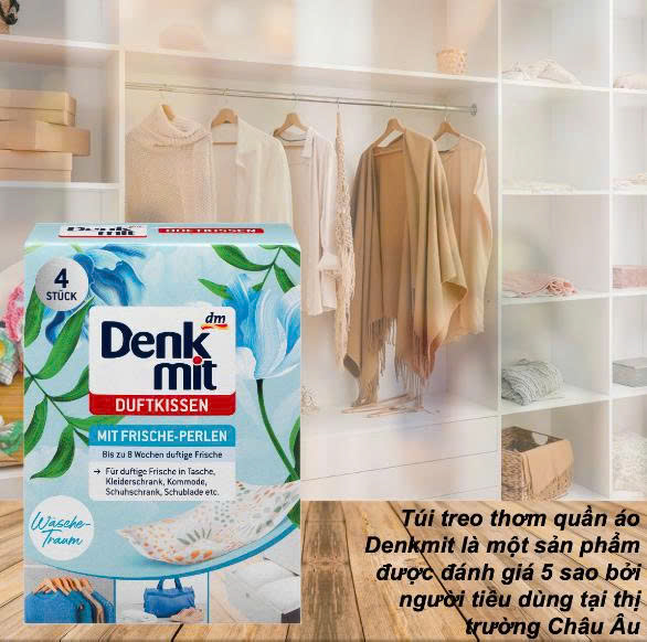 COMBO giấy thơm quần áo & túi thơm treo tủ quần áo Denkmit