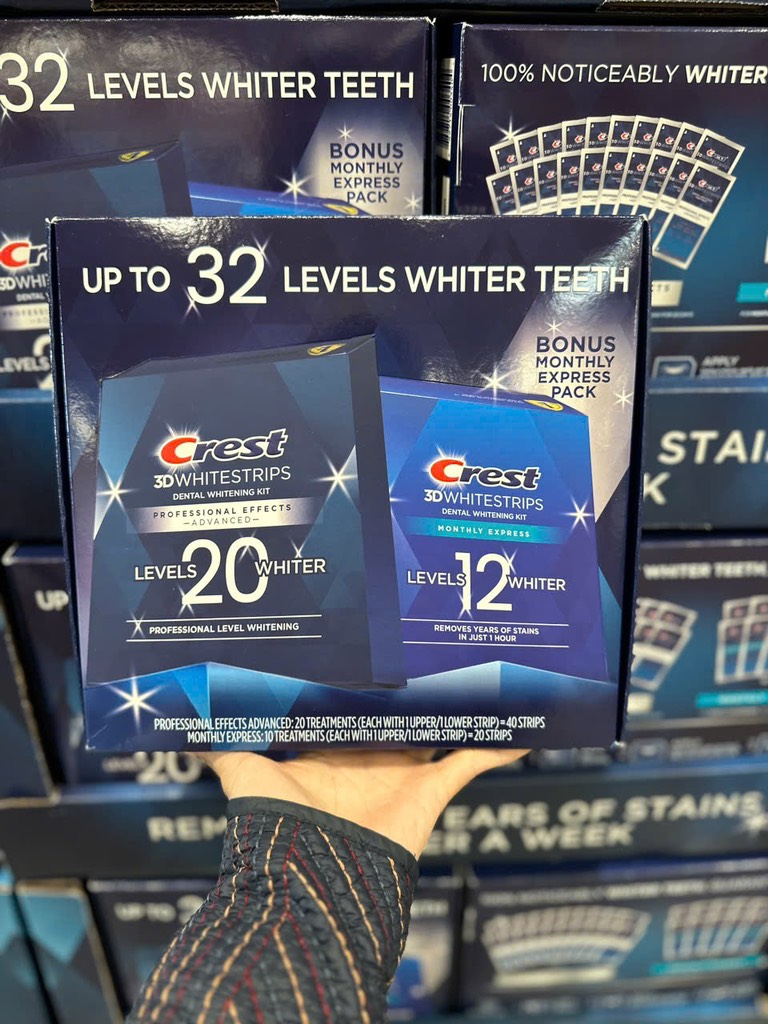 Set miếng dán trắng răng Crest 3D Whitestrips Professional Effects