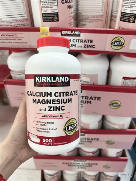 Viên Bổ Sung Calcium Citrate Magnesium And Zinc - Kirkland 500 Viên