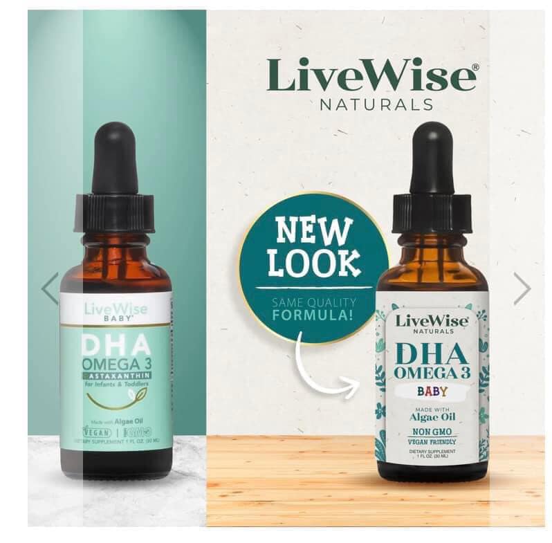 DHA Omega-3 Dạng Giọt LiveWise Baby - DHA thuần chay cho trẻ sơ sinh và trẻ lớn