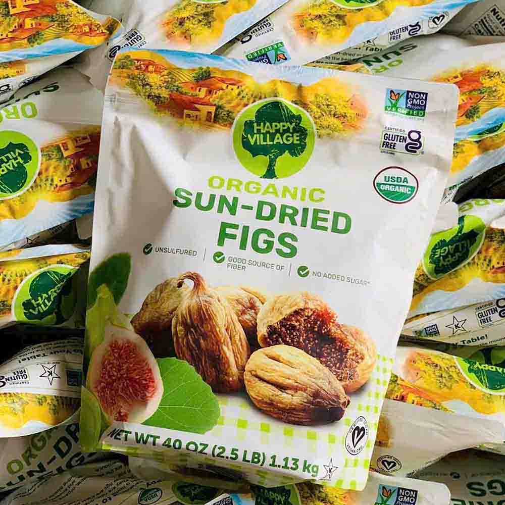 Sung sấy khô Happy Village Organic Sun Dried Figs-nhập Mỹ