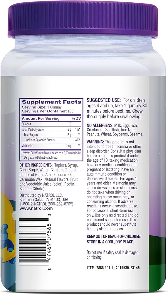 Air-Kẹo dẻo giúp bé ngủ ngon Natrol Kids Melatonin Gummies 90 viên Vị dâu