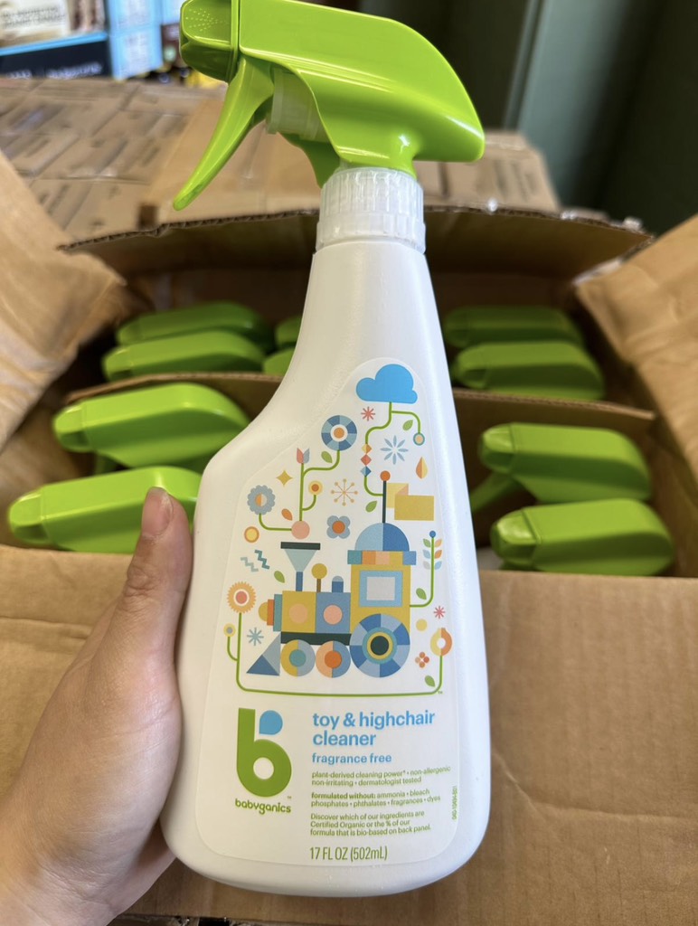 Nước rửa đồ chơi và bàn ghế Babyganics Toys & Highchair Cleaner 502ml