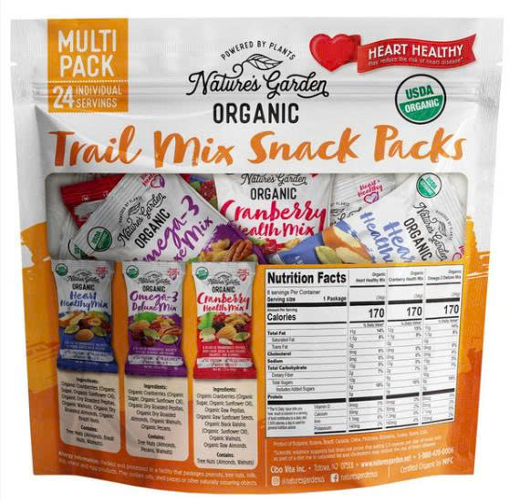 Hạt tổng hợp Trail Mix Snack Packs Nature’s Garden 24 gói