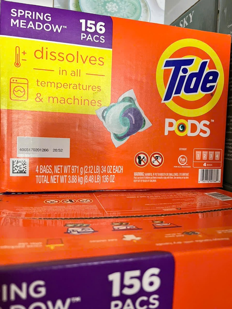 Viên Giặt Xả Tide Pods 3in1 Spring Meadow Thùng 156 viên