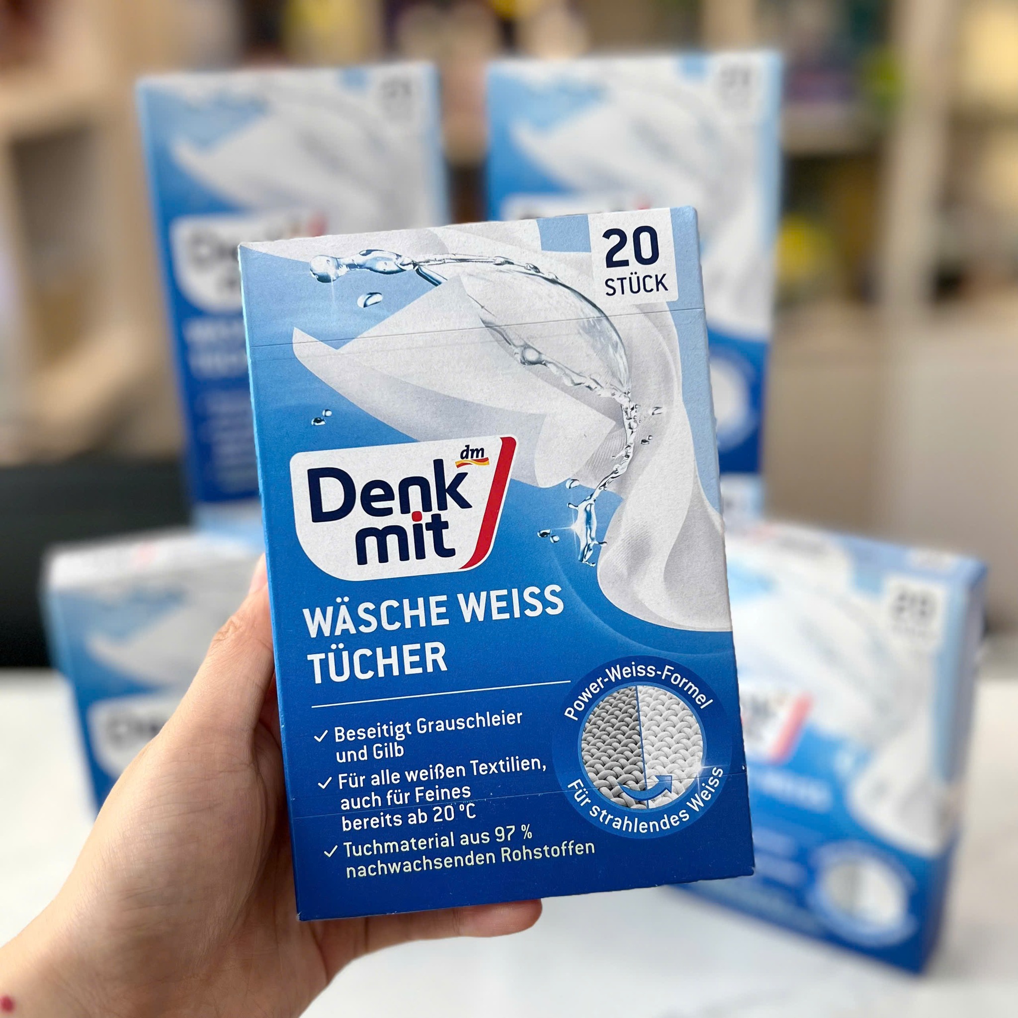 COMBO Miếng giặt  tẩy trắng quần áo & Viên giặt xả cho quần áo trắng Denkmit