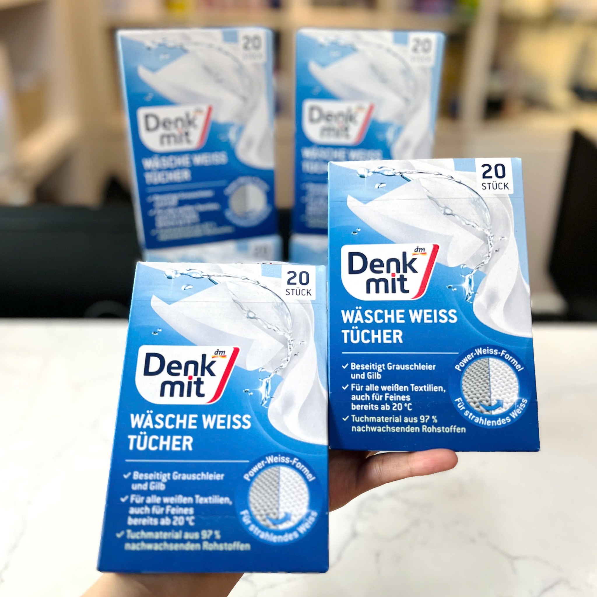 COMBO Miếng giặt  tẩy trắng quần áo & Viên giặt xả cho quần áo trắng Denkmit