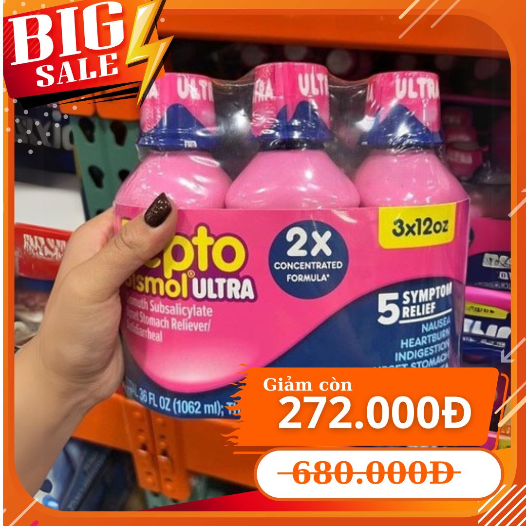 Set 3 Chai Sirô Trị Tiêu Hoá Dạ Dày Pepto Bismol Chai/354 ml
