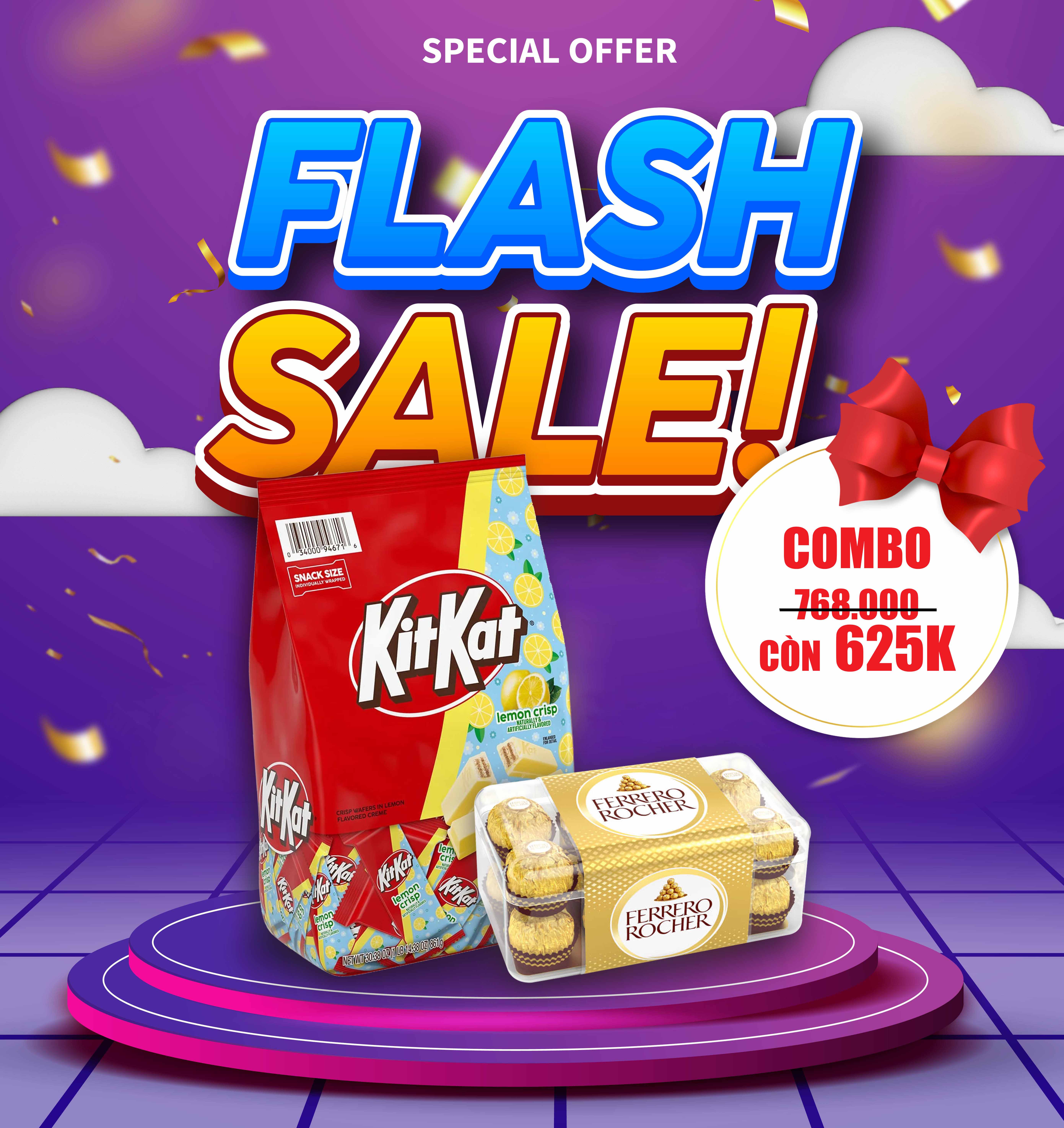 SALE COMBO socola KitKat & socola Ferrero- Nhập Mỹ chính hãng