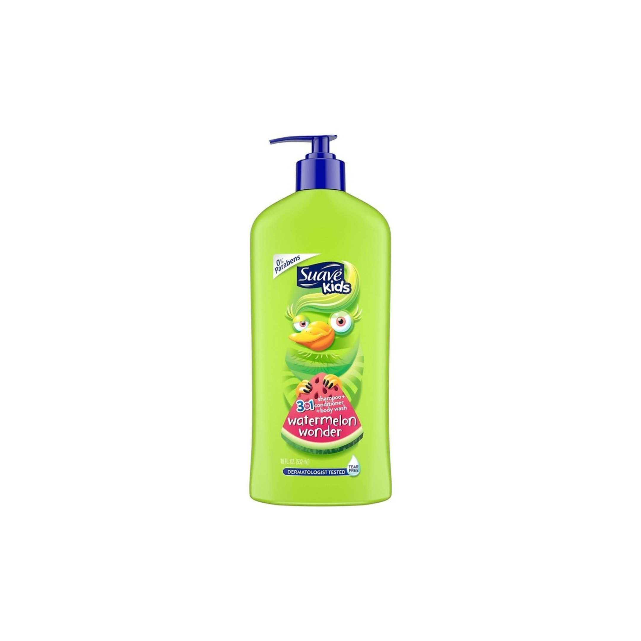 Sữa Tắm Gội Xả Suave Kids 3 in 1 Hương Dưa Hấu Chai Có Vòi 532ml