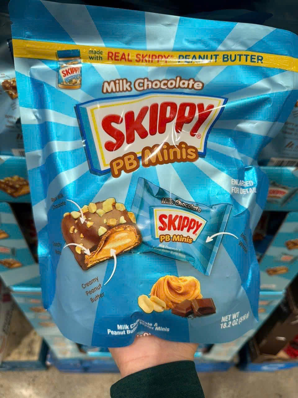 Bánh chocolate sữa nhân bơ đậu phộng Skippy PB Minis Milk Chocolate